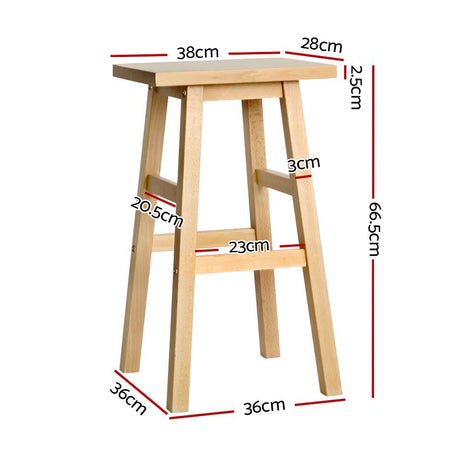 Bar Stools Kitchen Counter Stools Wooden Chairs Natural x2