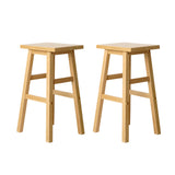 Bar Stools Kitchen Counter Stools Wooden Chairs Natural x2