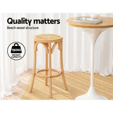 Bar Stool Rattan Seat Wooden