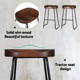 2x Bar Stools Tractor Seat 65cm Black