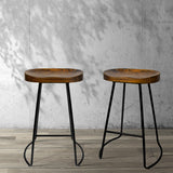 2x Bar Stools Tractor Seat 65cm Black