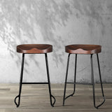 2x Bar Stools Tractor Seat 65cm Black