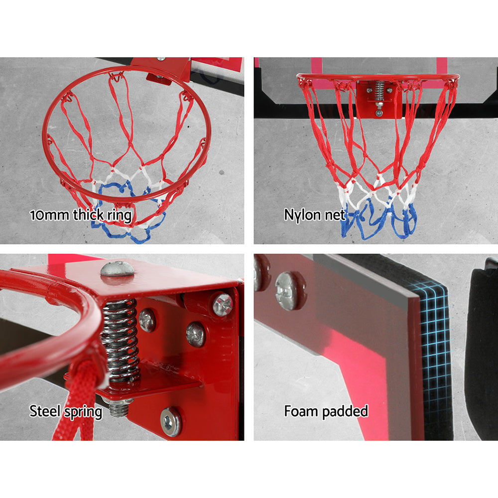 23" Mini Basketball Hoop Backboard Door Wall Mounted Sports Kids Red