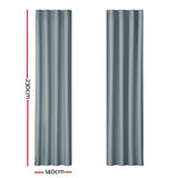 2X Blockout Curtains Eyelet 140x230cm Grey