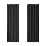 2X Blockout Curtains Eyelet 180x213cm Black