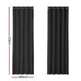 2X Blockout Curtains Eyelet 180x213cm Black