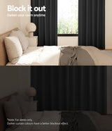 2X Blockout Curtains Eyelet 180x213cm Black