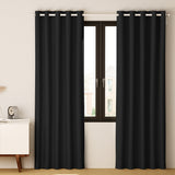 2X Blockout Curtains Eyelet 180x213cm Black