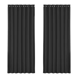 2X Blockout Curtains Eyelet 240x230cm Black