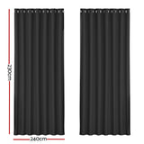 2X Blockout Curtains Eyelet 240x230cm Black