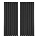2X Blockout Curtains Eyelet 300x230cm Black