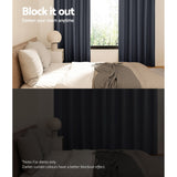 2X Blockout Curtains Eyelet 300x230cm Charcoal