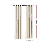 2X 132x213cm Blockout Sheer Curtains Beige