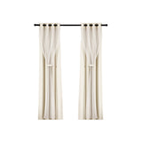 2X 132x213cm Blockout Sheer Curtains Beige