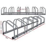 Weisshorn 6 Bike Stand Rack Bicycle Storage Floor Parking Holder Cycling Silver