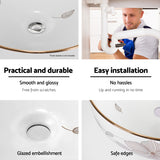 Bathroom Basin Ceramic Vanity Sink Hand Wash Bowl with Pattern 41x41cm