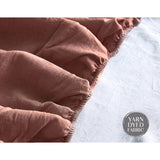 Cotton Bed Sheets Set Red Beige Cover Double