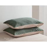 Cotton Bed Sheets Set Green Beige Cover Single