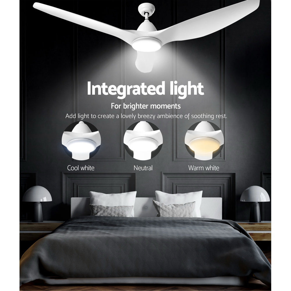 64'' Ceiling Fan DC Motor w/Light w/Remote - White