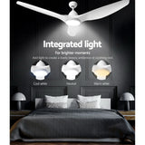 64'' Ceiling Fan DC Motor w/Light w/Remote - White