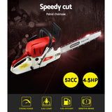 Chainsaw Petrol 52CC 20" Oregon Bar Commercial E-Start Pruning Chain Saw, Chainsaw Petrol 88CC 24" Oregon Bar Commercial E-Start Pruning Chain Saw