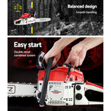 Chainsaw Petrol 52CC 20" Bar Commercial E-Start Pruning Chain Saw White, Chainsaw Petrol 52CC 20" Bar Commercial E-Start Pruning Chain Saw White