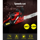Chainsaw Petrol 58CC 22" Bar Commercial E-Start Pruning Chain Saw, Chainsaw Petrol 58CC 22" Bar Commercial E-Start Pruning Chain Saw 4.2HP