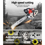 Chainsaw Petrol 75CC 18" Bar Commercial E-Start Pruning Chain Saw, Chainsaw Petrol 52CC 20" Bar Commercial E-Start Pruning Chain Saw 5.2HP