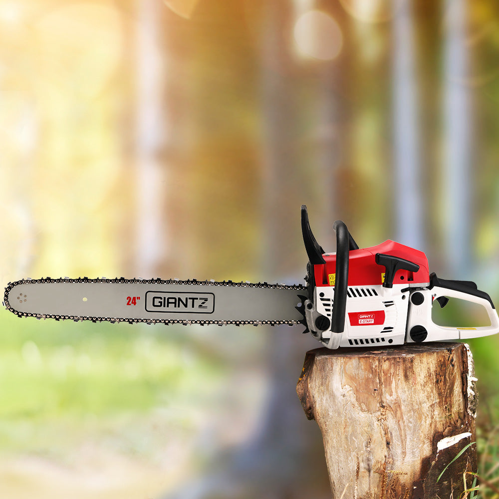 Chainsaw Petrol 62CC 24" Bar Commercial E-Start Pruning Chain Saw, Chainsaw Petrol 62CC 24" Bar Commercial E-Start Pruning Chain Saw 5.2HP