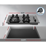 Gas Cooktop 60cm Stove Hob Black