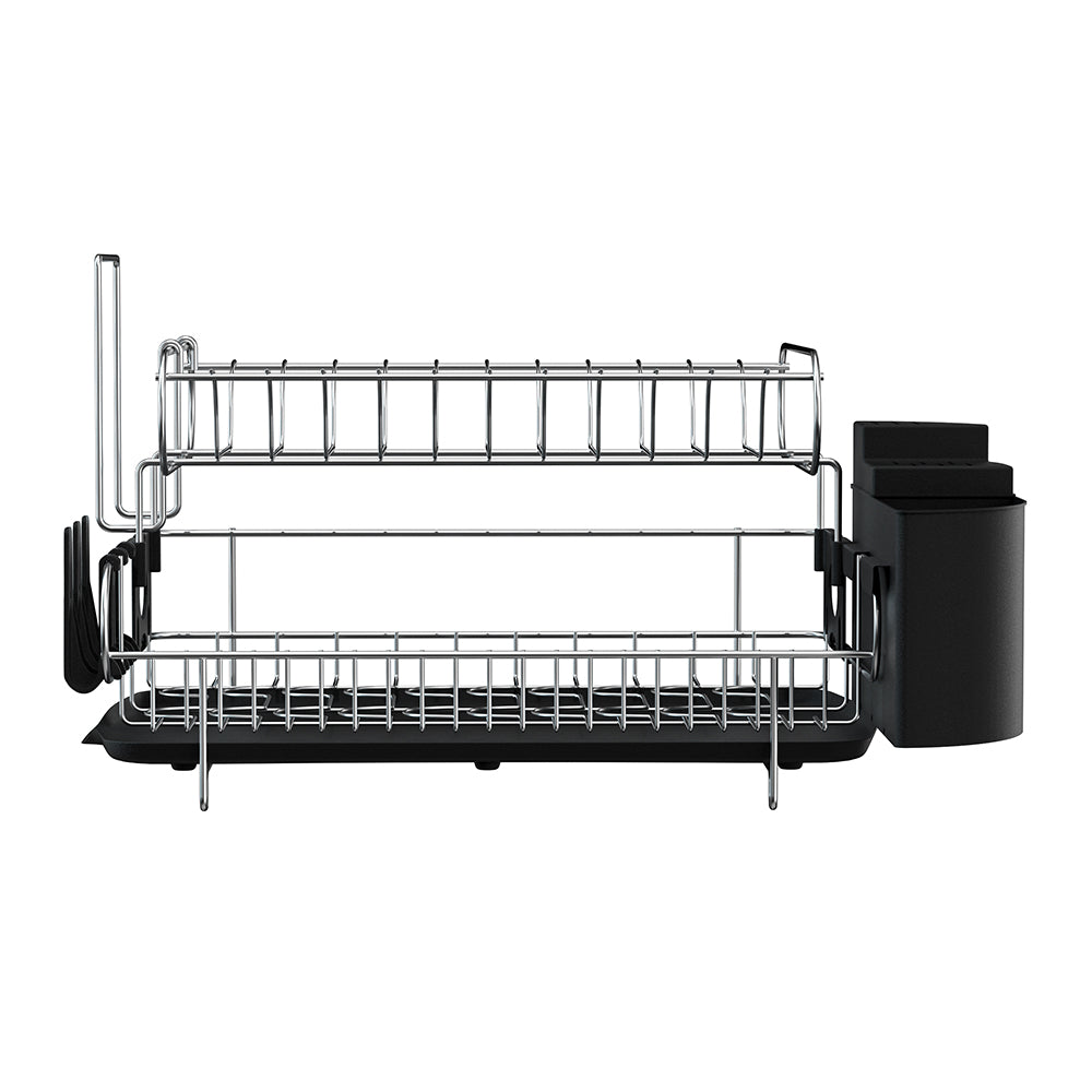 Dish Rack Drying Drainer Cup Holder Cutlery Tray Kitchen Organiser 2-Tier