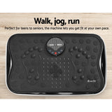 Vibration Machine Platform Vibrator With Resistance Rope Home Gym Black