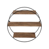Floating Wall Shelf Round 3-Tier