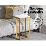 Coffee Table Side Table Marble Effect Emma