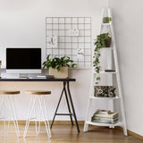 Bookshelf Corner Shelf 5 Tiers - CANE White