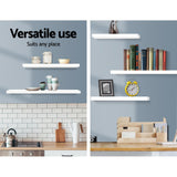 Floating Wall Shelf Set of 3 White