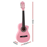 34 Inch Classical Guitar Wooden Body Nylon String Beginner Kids Gift Pink