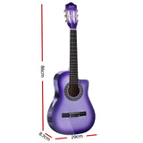 34 Inch Classical Guitar Wooden Body Nylon String Beginner Kids Gift Purple
