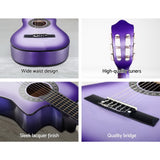 34 Inch Classical Guitar Wooden Body Nylon String Beginner Kids Gift Purple