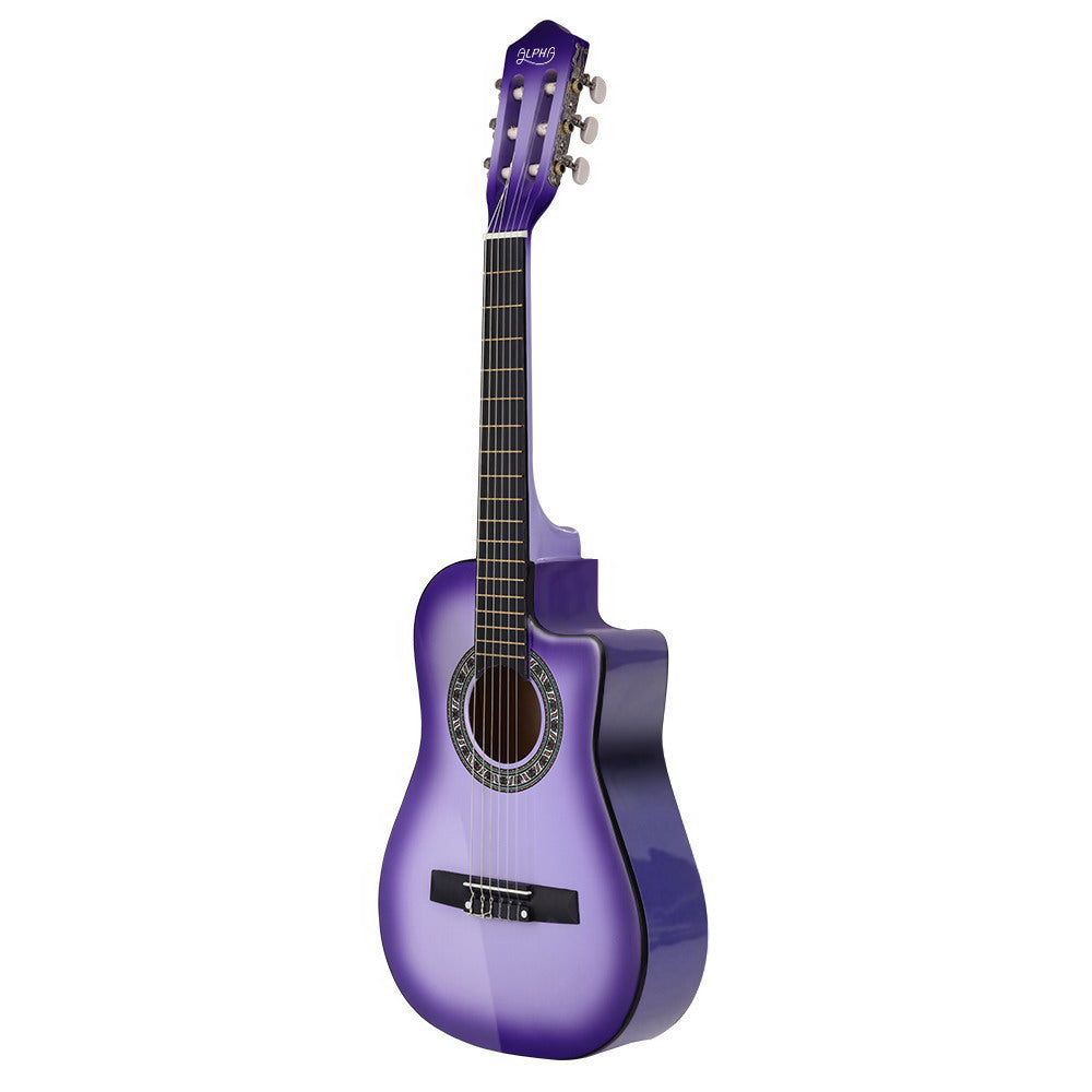 34 Inch Classical Guitar Wooden Body Nylon String w/ Stand Beignner Purple