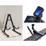 38 Inch Acoustic Guitar Wooden Body Steel String Full Size w/ Stand Blue