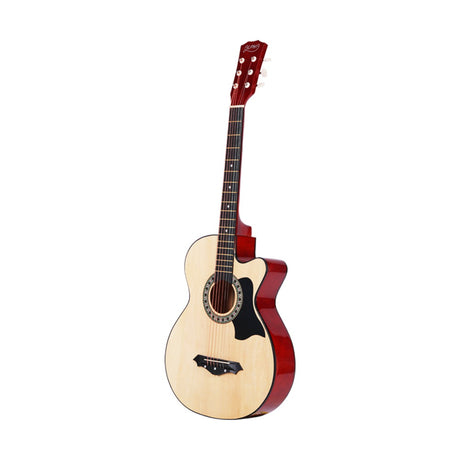 38 Inch Acoustic Guitar Wooden Body Steel String Full Size w/ Stand Wood