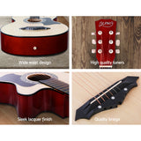 38 Inch Acoustic Guitar Wooden Body Steel String Full Size w/ Stand Wood