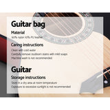 38 Inch Acoustic Guitar Wooden Body Steel String Full Size w/ Stand Wood