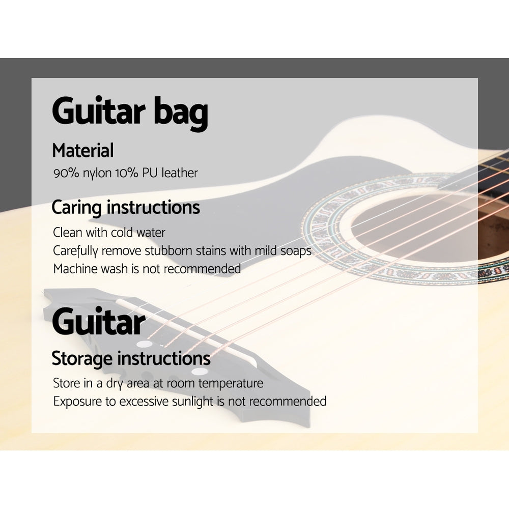 38 Inch Acoustic Guitar Wooden Body Steel String Full Size Left Handed