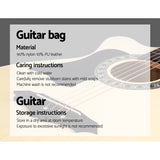 38 Inch Acoustic Guitar Wooden Body Steel String Full Size Left Handed