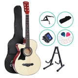 38 Inch Acoustic Guitar Wooden Body Steel String w/ Stand Left Handed