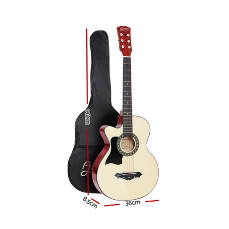 38 Inch Acoustic Guitar Wooden Body Steel String w/ Stand Left Handed