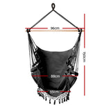 Hanging Hammock Chair Outdoor Swing Hammocks Tassel Grey