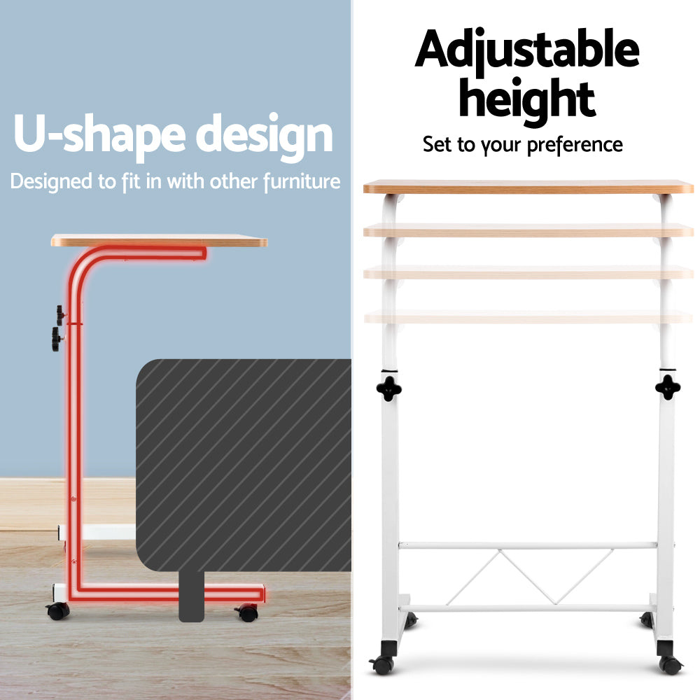 Laptop Desk Table Adjustable 60CM Light Wood